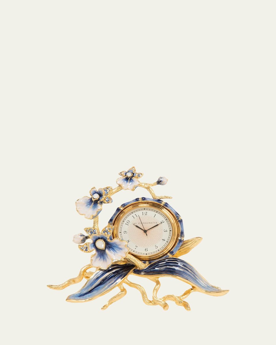 Indigo Orchid Clock
